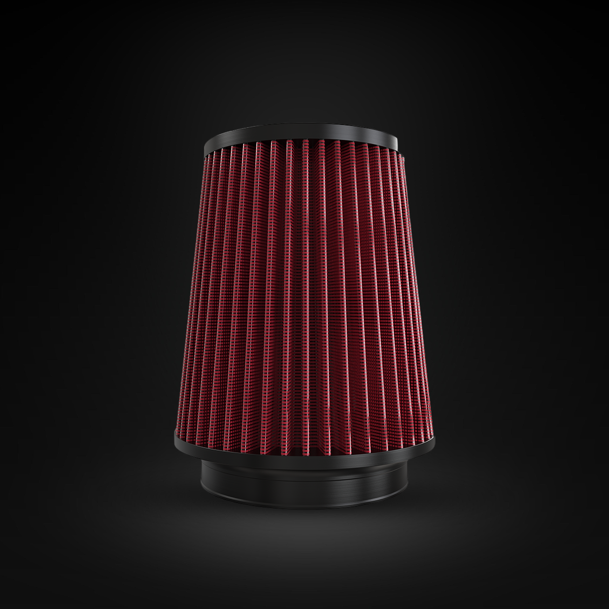 Filtro De Ar Cônico Fueltech Street Alta Performance 5pol e 200mm Duplo Fluxo Vermelho