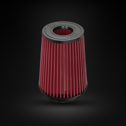 Filtro De Ar Cônico Fueltech Street Alta Performance 5pol e 220mm Duplo Fluxo Vermelho