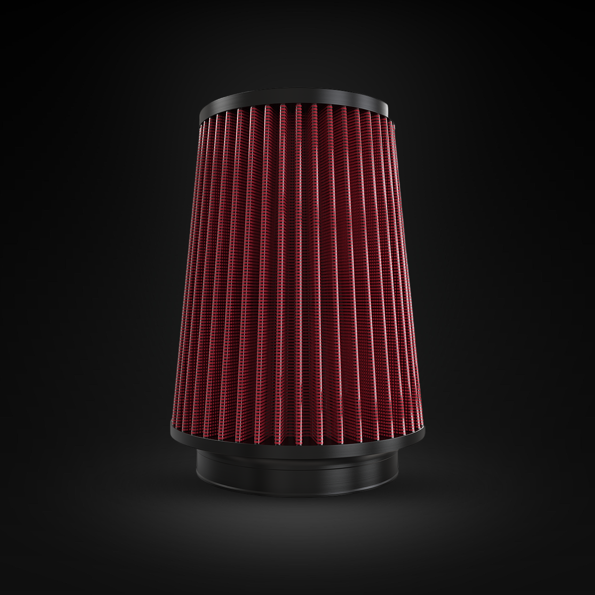 Filtro De Ar Cônico Fueltech Street Alta Performance 5pol e 220mm Duplo Fluxo Vermelho