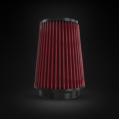 Filtro De Ar Cônico Fueltech Street Alta Performance 5pol e 220mm Duplo Fluxo Vermelho