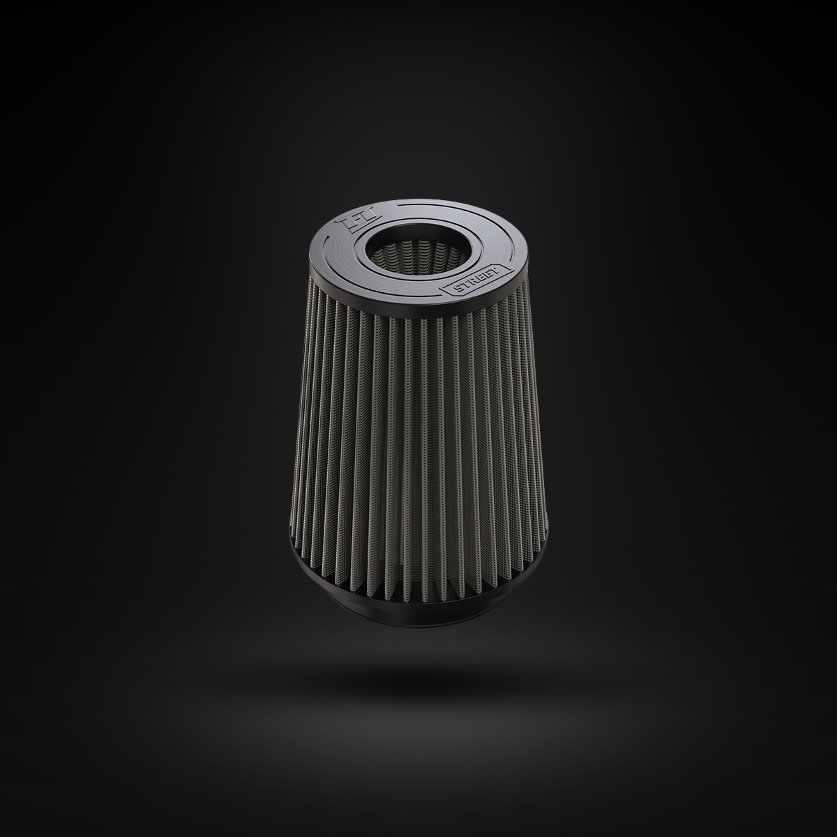 Filtro De Ar Cônico Fueltech Street Alta Performance 5pol e 220mm Duplo Fluxo Cinza