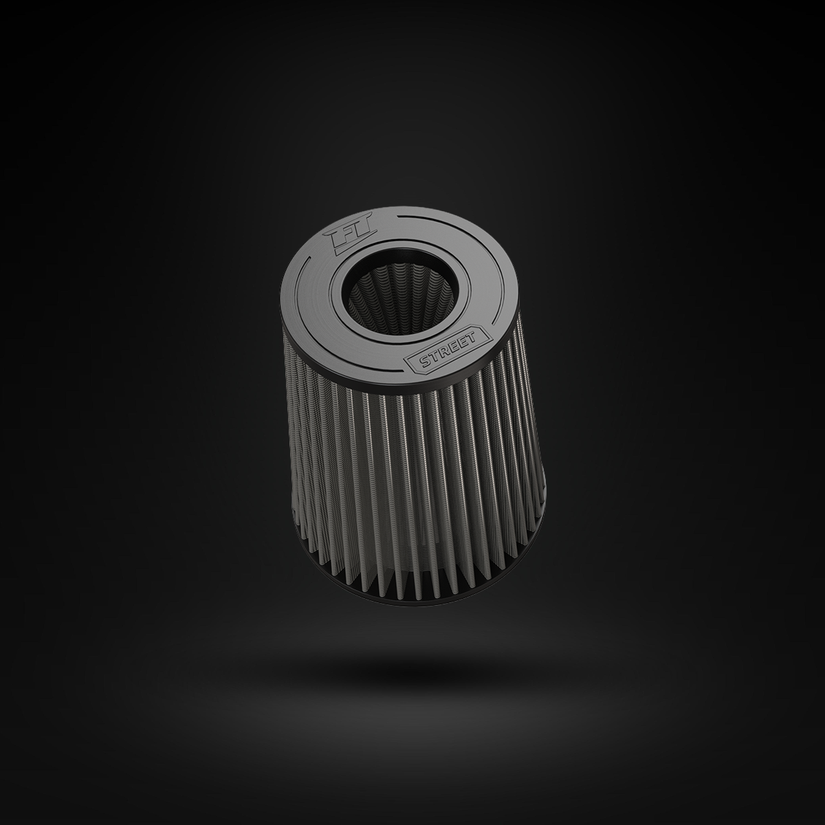 Filtro De Ar Cônico Fueltech Street Alta Performance 5pol e 220mm Duplo Fluxo Cinza