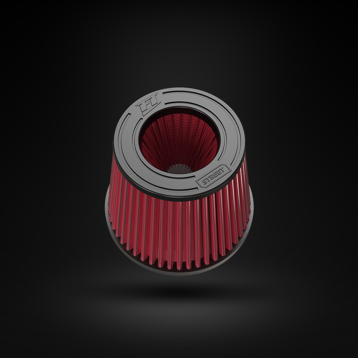 Filtro De Ar Cônico Fueltech Street Multi Duplo Fluxo 120mm Vermelho